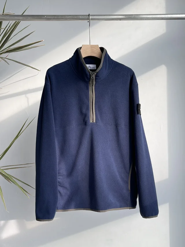 Stone Island Hoodies & Sweatshirts Half-Zip Fleece Sweatshirt with Compass Sleeve Patch product detail image 7