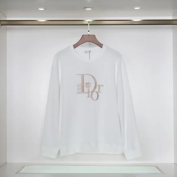 Dior Oblique Logo Embroidered White Sweatshirt - 1