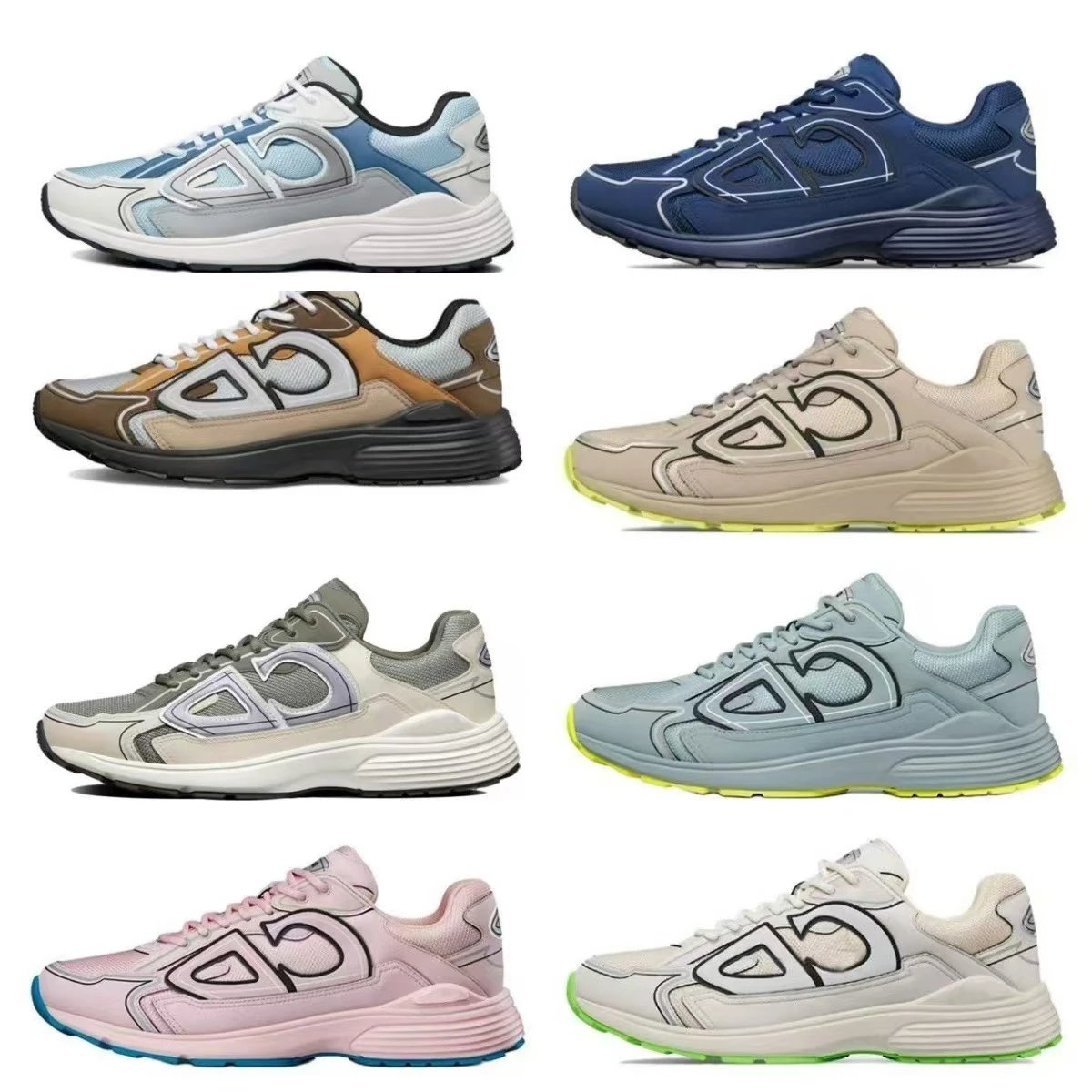 CD new versatile fashion casual men's and women's trendy breathable sports shoes dad letter B30 height increasing shoes