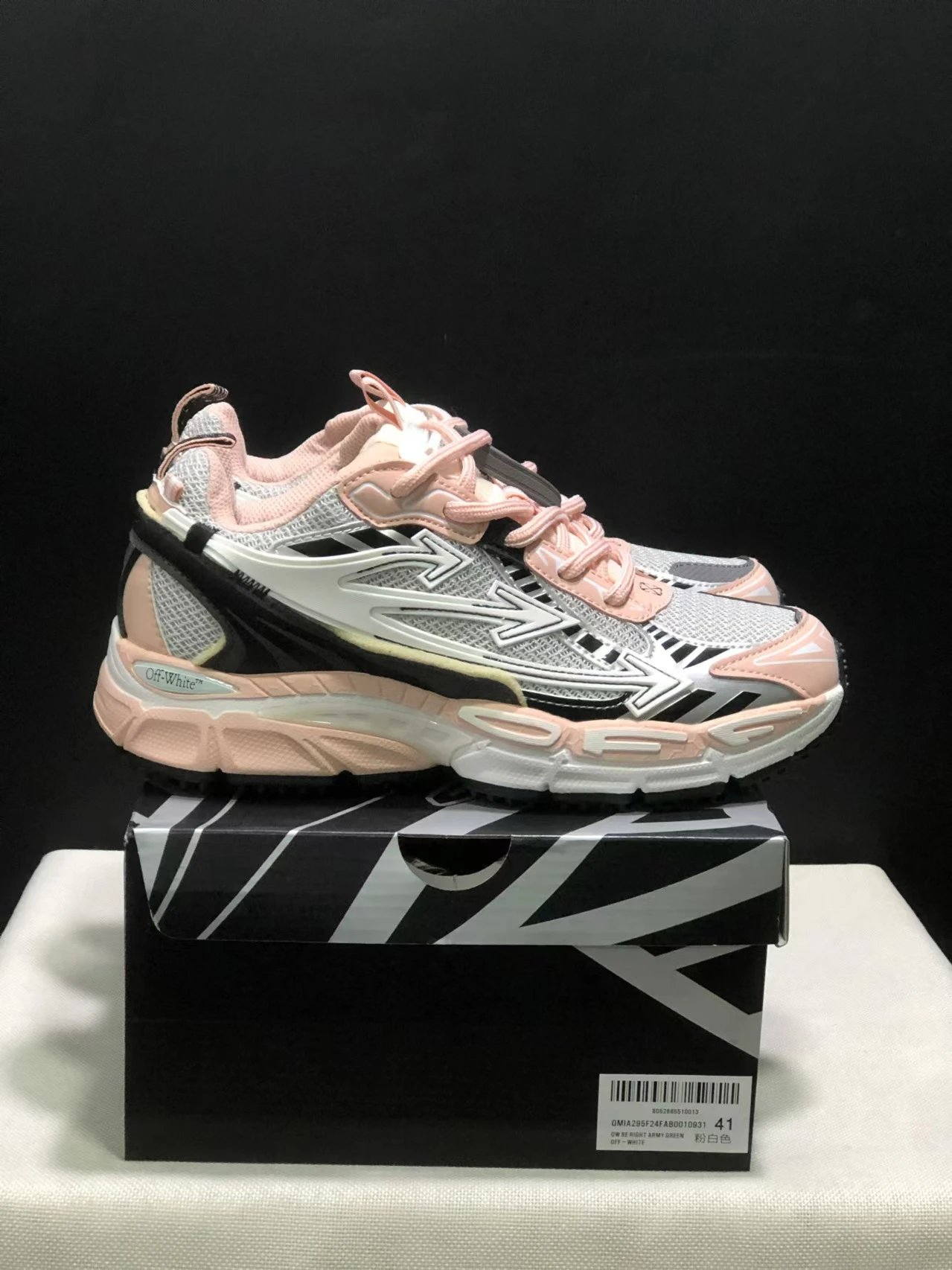 OF Collaboration OF-W T Be Right Back Round-Toe Lace-Up Casual Retro Sneakers for Men and Women