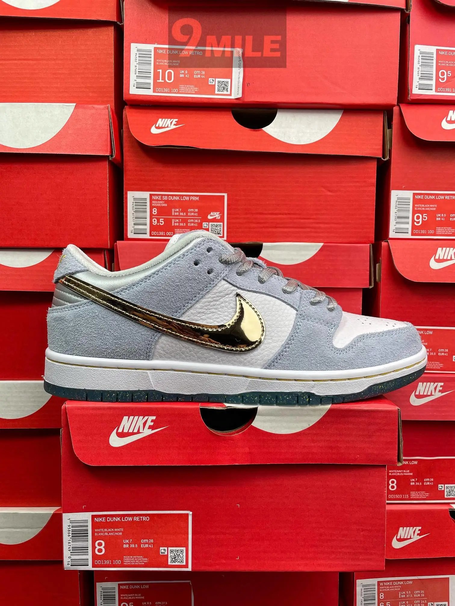 Nike Dunk Low Retro Brown and White Sneakers - 12
