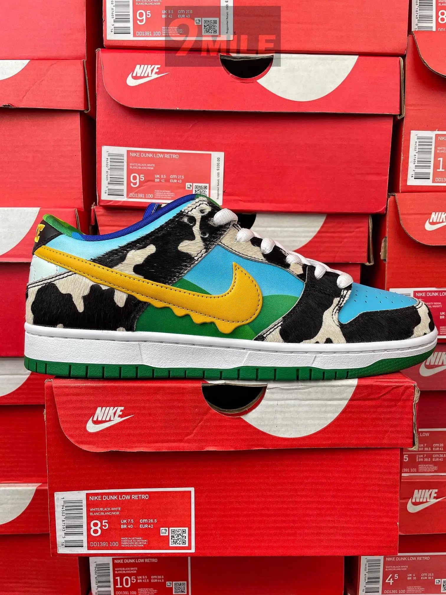 Nike Dunk Low Retro Brown and White Sneakers - 14
