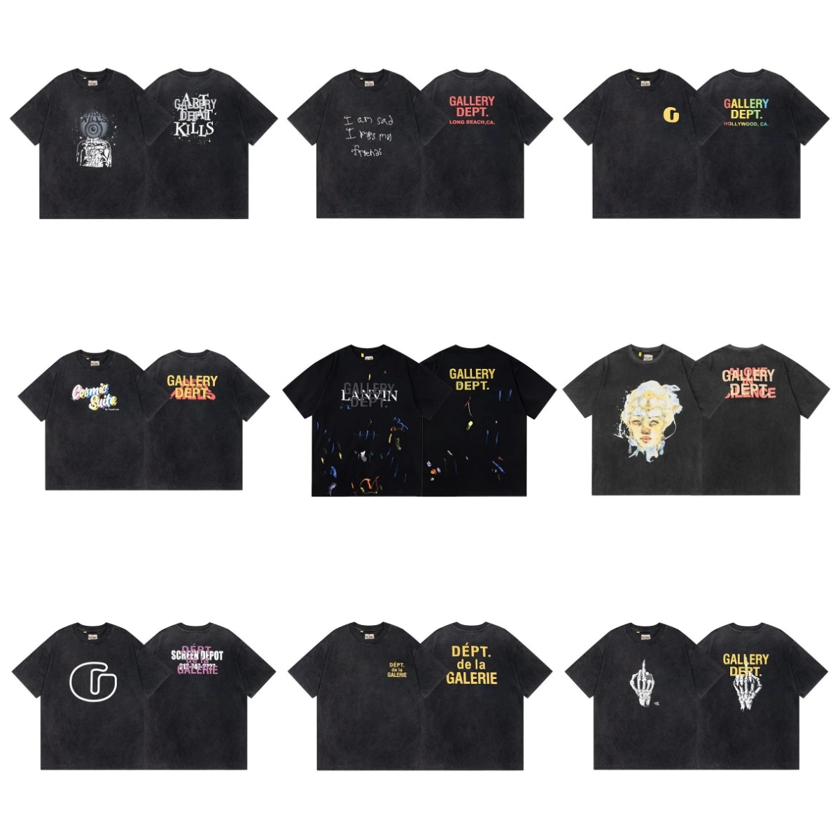Gallery Dept Black Graphic T-S