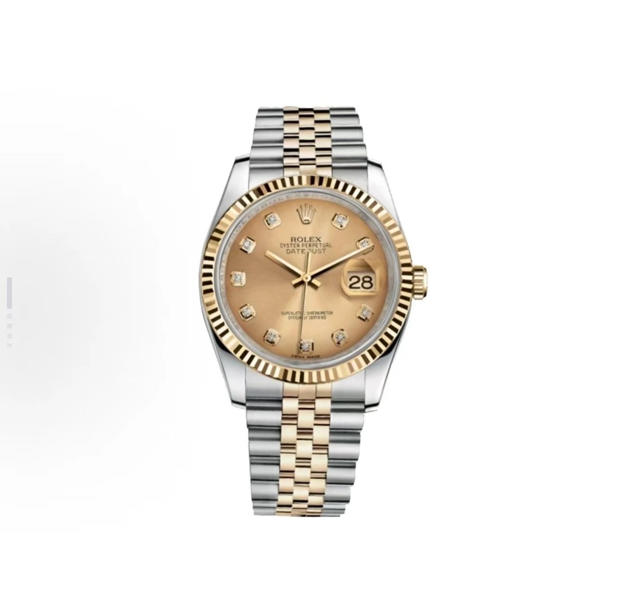 Logs_Gold dial dial with diamond inlay