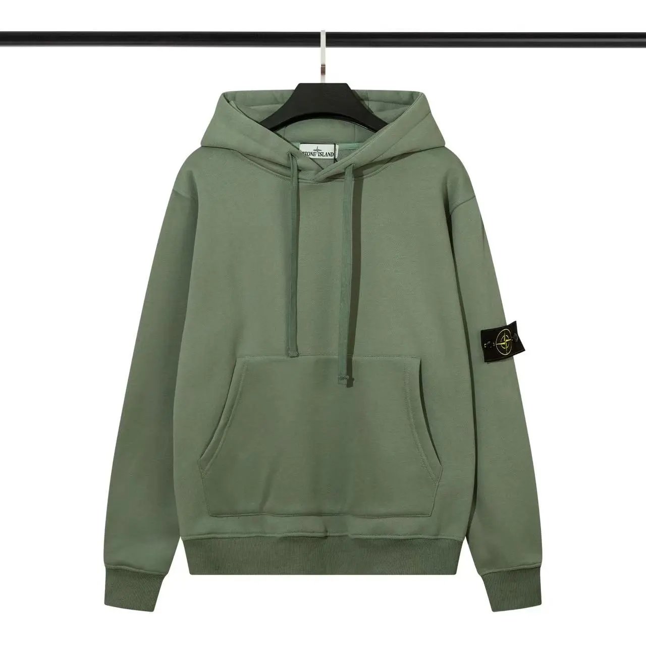 Hooded fleece hoodie - light green