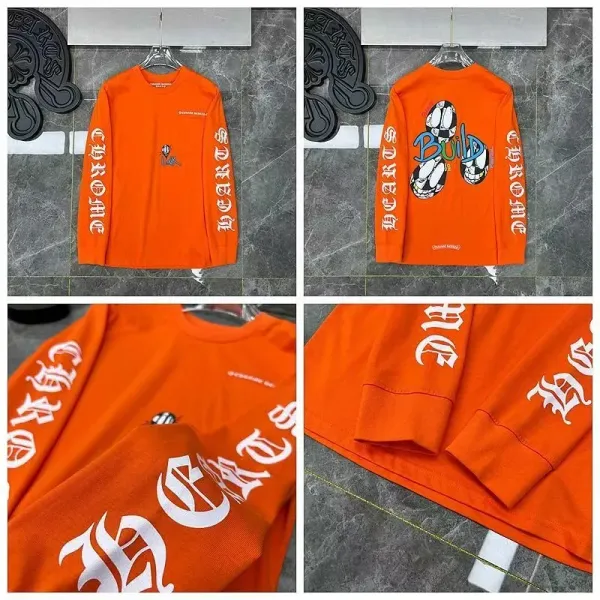 Chrome Hearts Build Orange Long Sleeve T-Shirt - 1