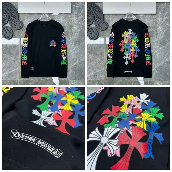 Chrome Hearts Multicolor Cross Print Long Sleeve T-Shirt - 1