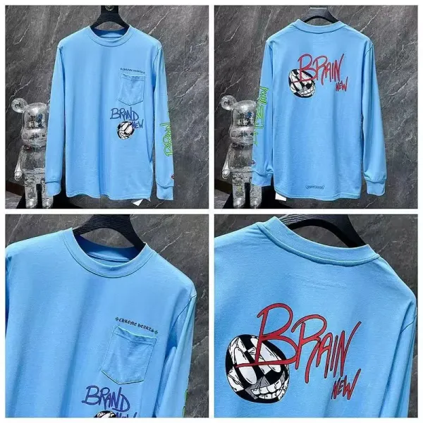 BRAIN NEW x Chrome Hearts Long Sleeve T-Shirt Light Blue - 1