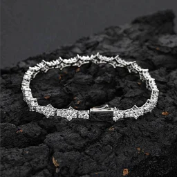 thumbnail for 18cm Silver 6.5mm Spring-clasped Zircon Tennis Bracelet