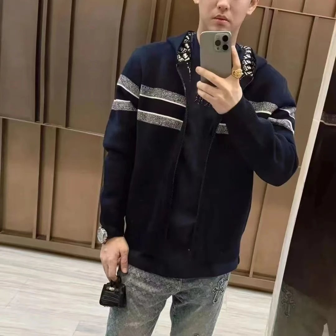 Dior Oblique Navy Blue White Monogram Puffer Jacket
