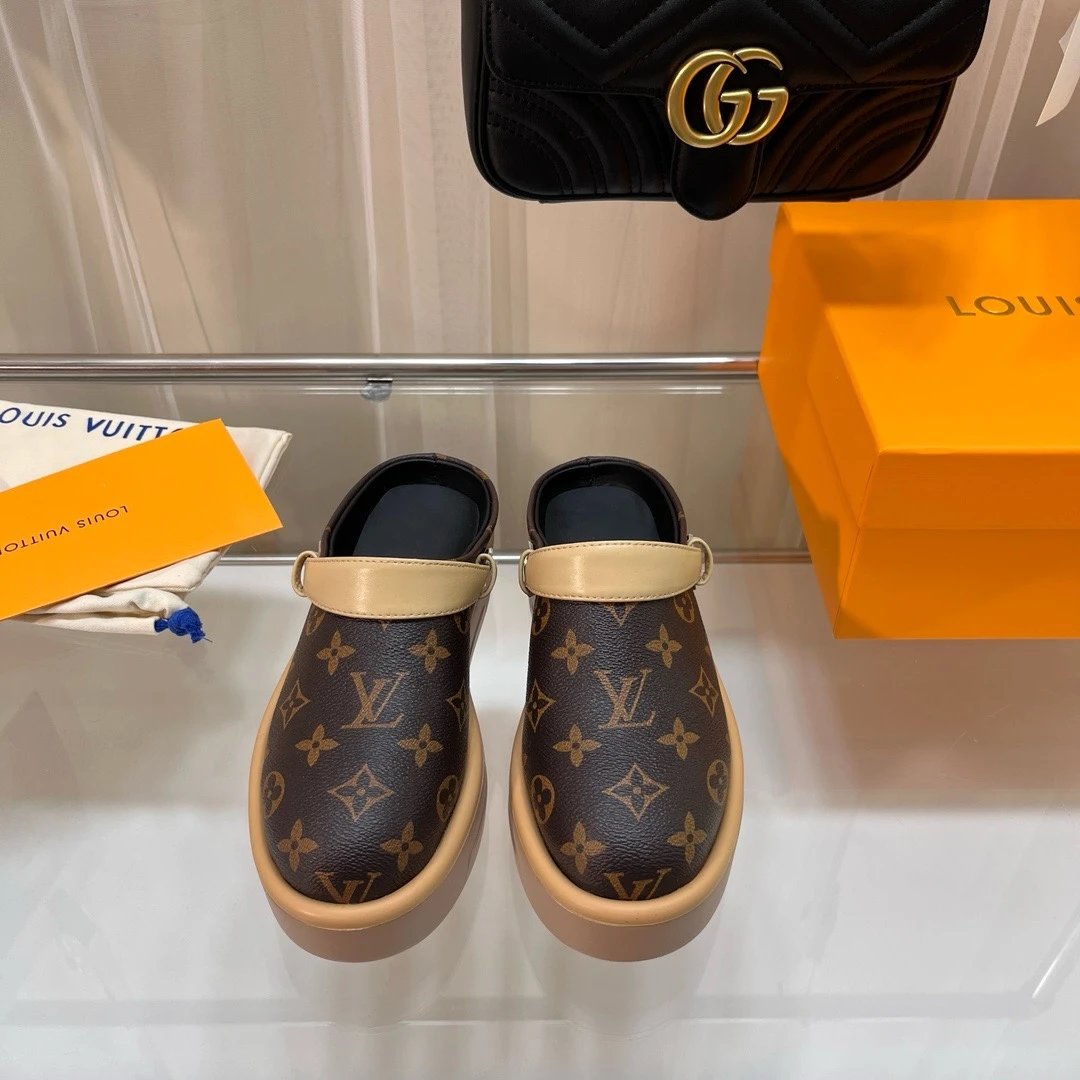 Louis Vuitton Monogram Slip On Mules