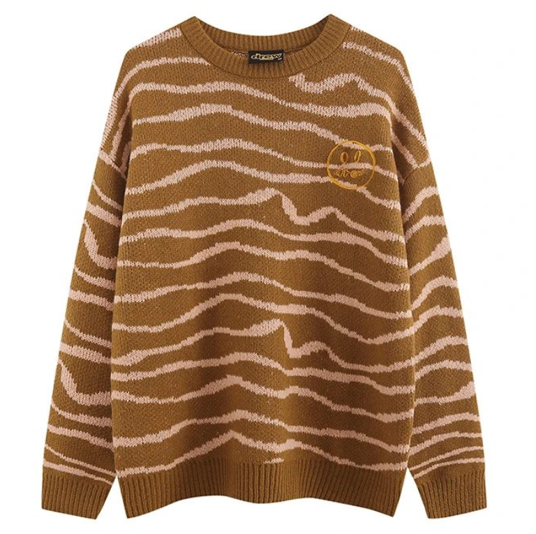 Dressy Tiger Stripe Brown Sweater