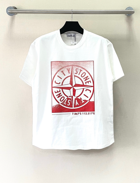Stone Island Black Graphic Print Oversized T-Shirt