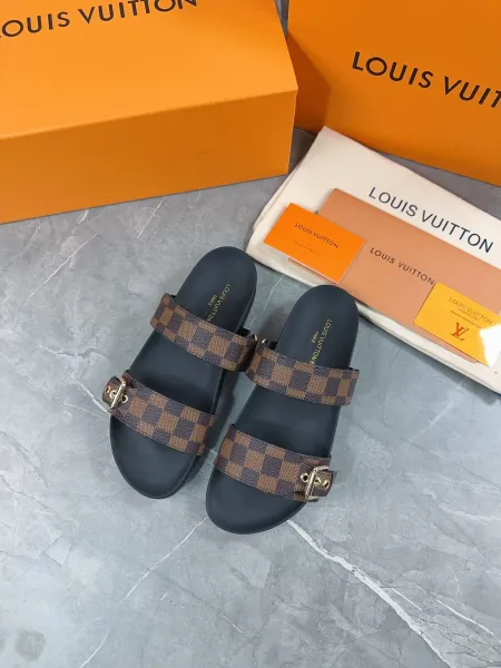 Louis Vuitton Monogram Suede Slide Loafers Black - 6