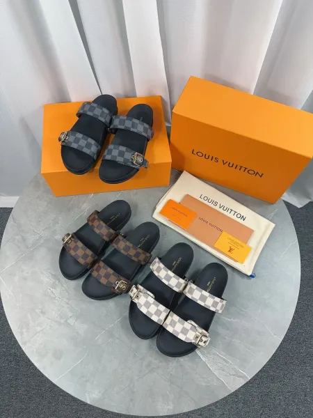 Louis Vuitton Monogram Suede Slide Loafers Black - 5