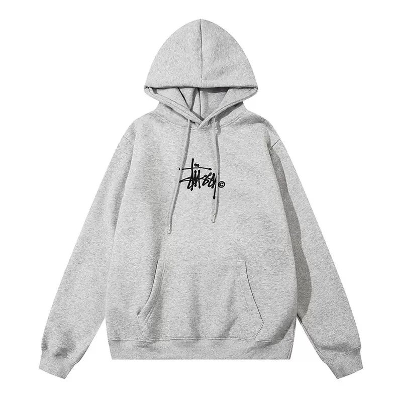 Stussy Hooded Sweatshirt Black White Gray Casual