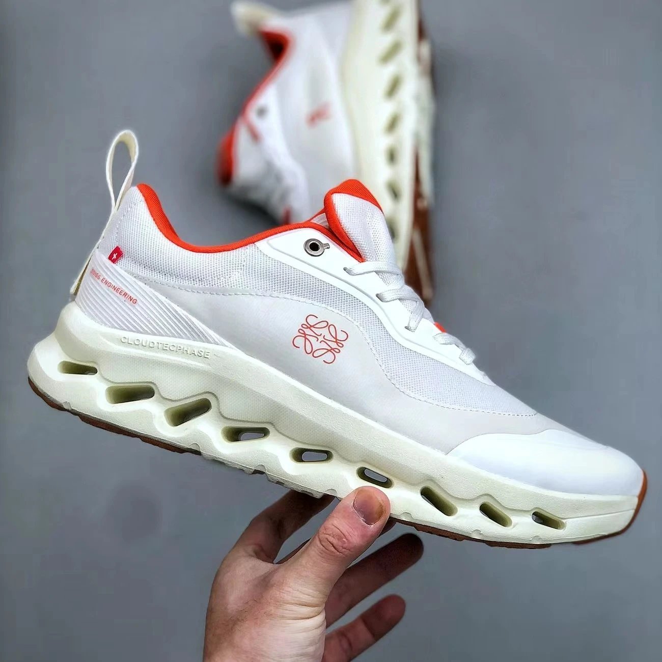 On Cloudmonster White Green Casual Running Shoes