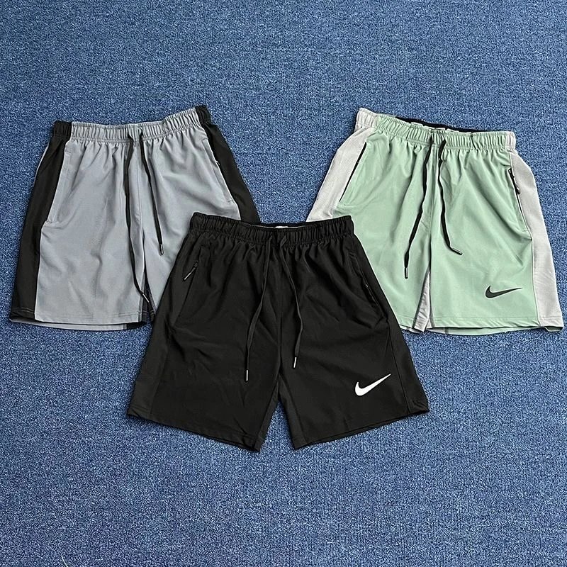 Nike Dri-FIT Black Green Gray Athletic Shorts