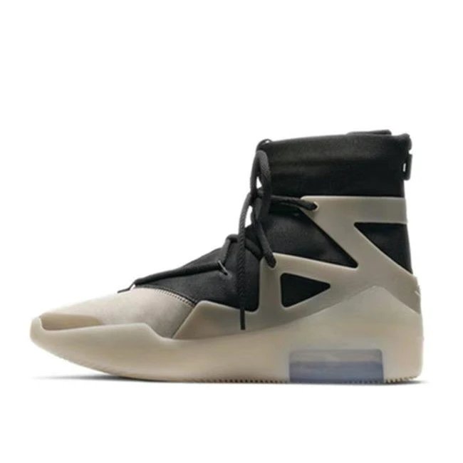 Nike Air Fear of God 1 Black Beige High Top Sneakers