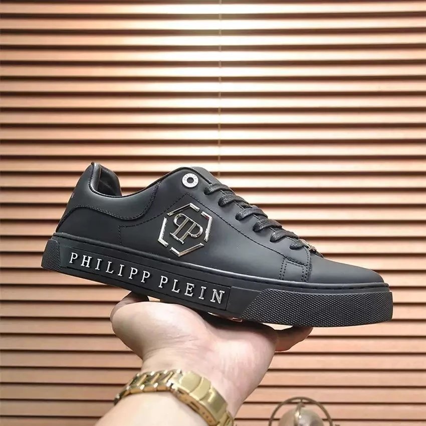 Philipp Plein Skull Embellished Blue Black Floral Print Sneakers