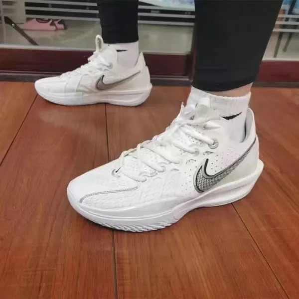 Nike Zoom GT Cut 2 White Silver Sneakers Basketball Shoes - 1
