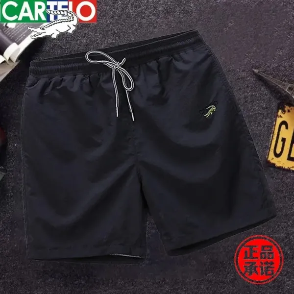Cartelo Sport Shorts Black with Blue Stripes - 13