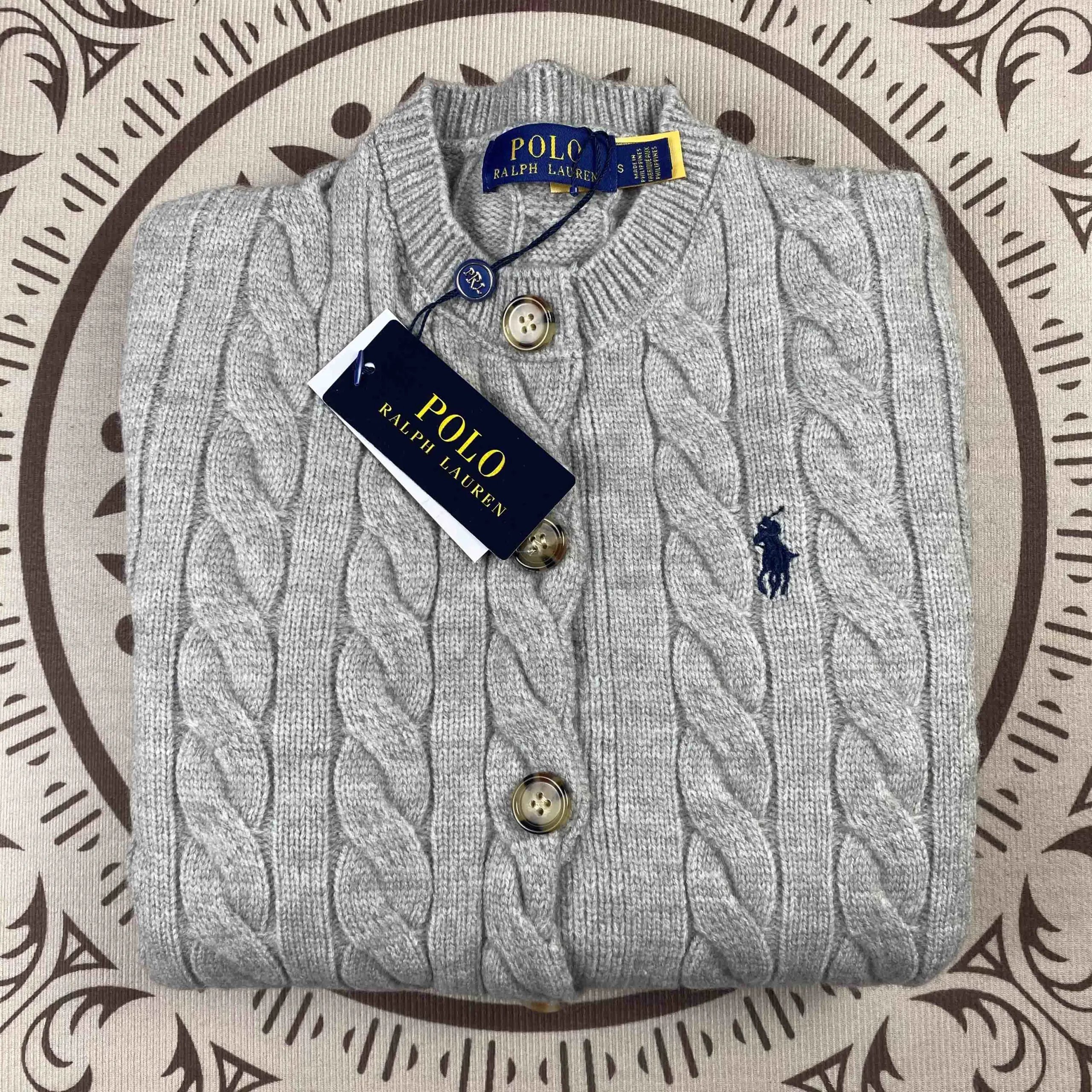 Ralph Lauren Cable Knit Cardigan White Sweater - 19
