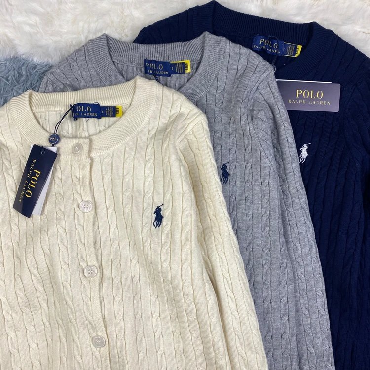 Ralph Lauren Cable Knit Cardigan White Sweater - 26