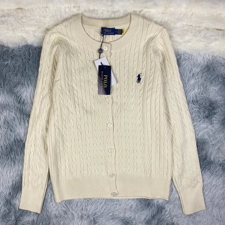 Ralph Lauren Cable Knit Cardigan White Sweater - 23