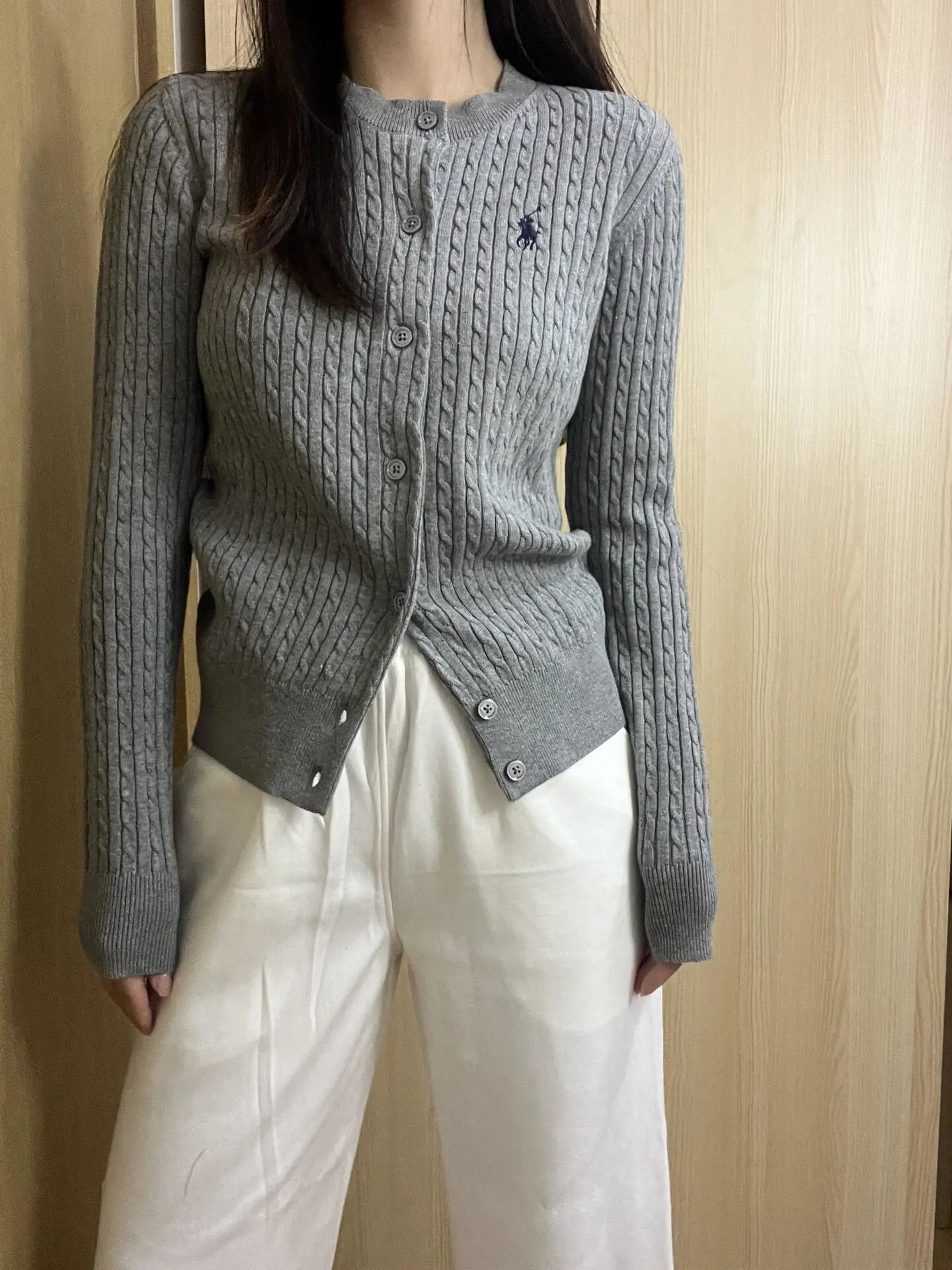 Ralph Lauren Cable Knit Cardigan White Sweater - 29