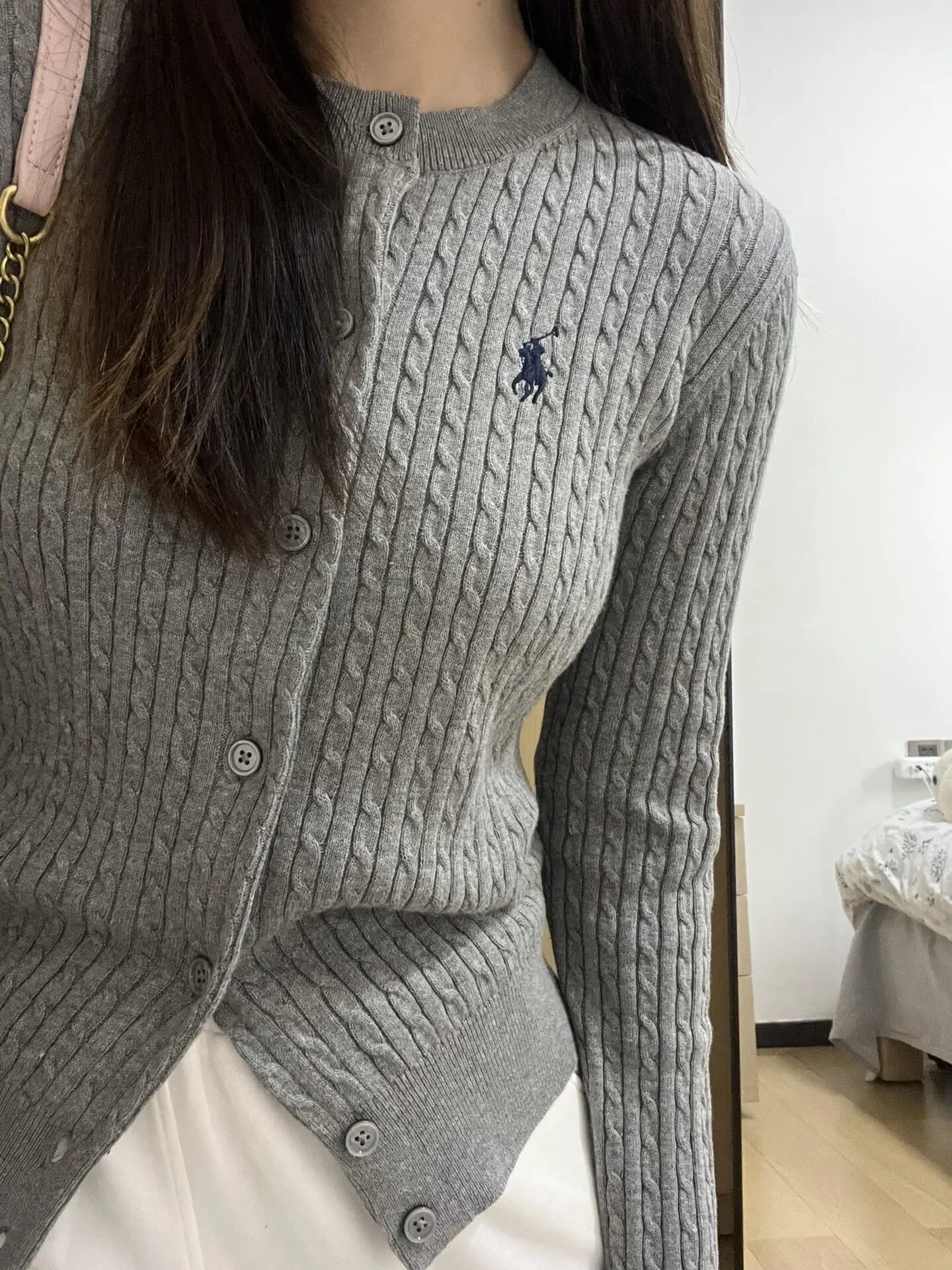 Ralph Lauren Cable Knit Cardigan White Sweater - 30