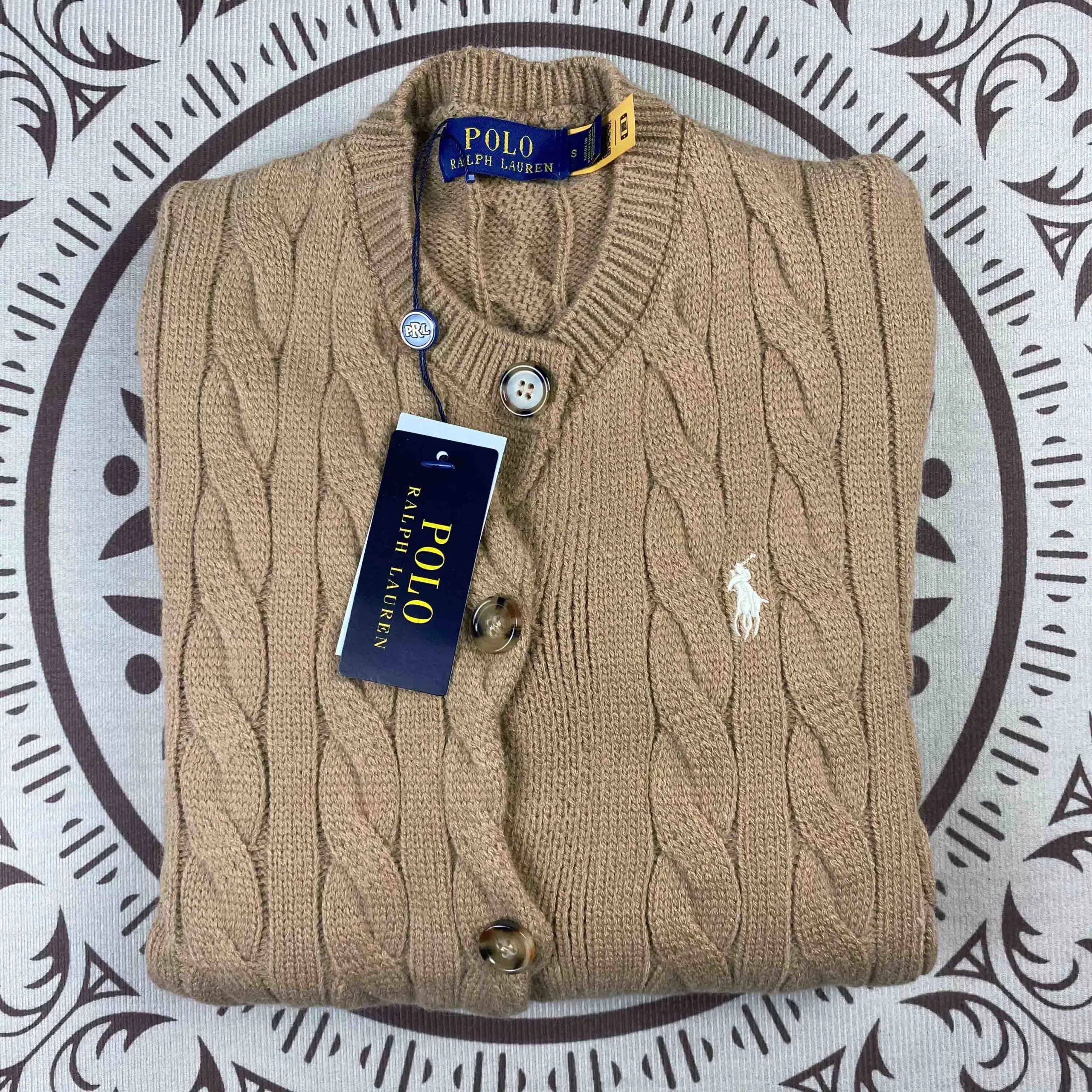 Ralph Lauren Cable Knit Cardigan White Sweater - 17