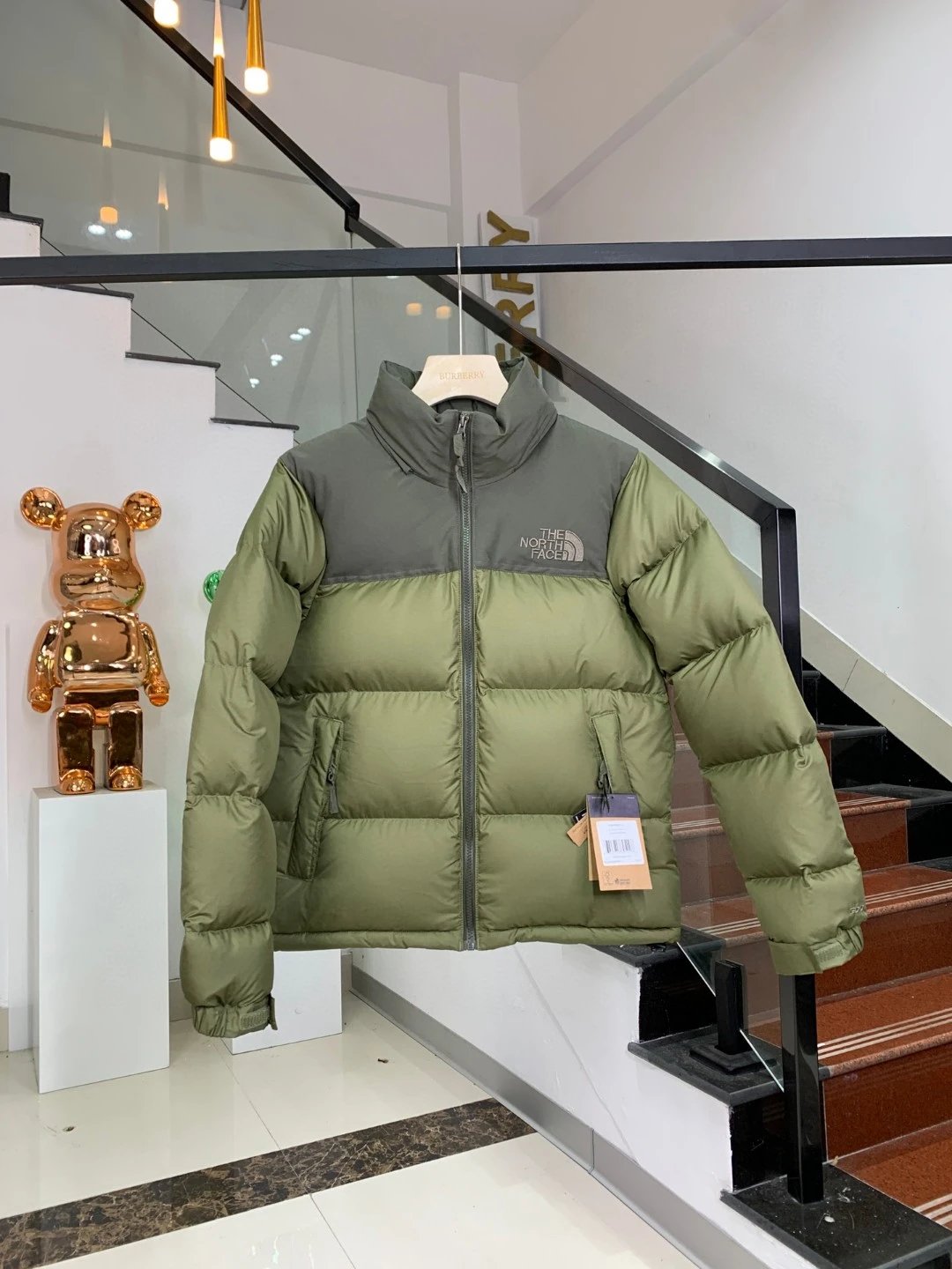 The North Face 1996 Retro Nuptse Beige Two-Tone Down Jacket - 12