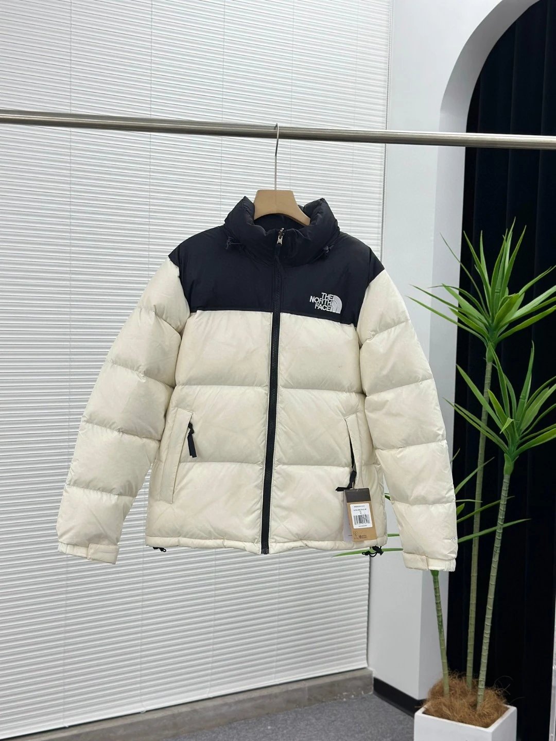 The North Face 1996 Retro Nuptse Beige Two-Tone Down Jacket - 16