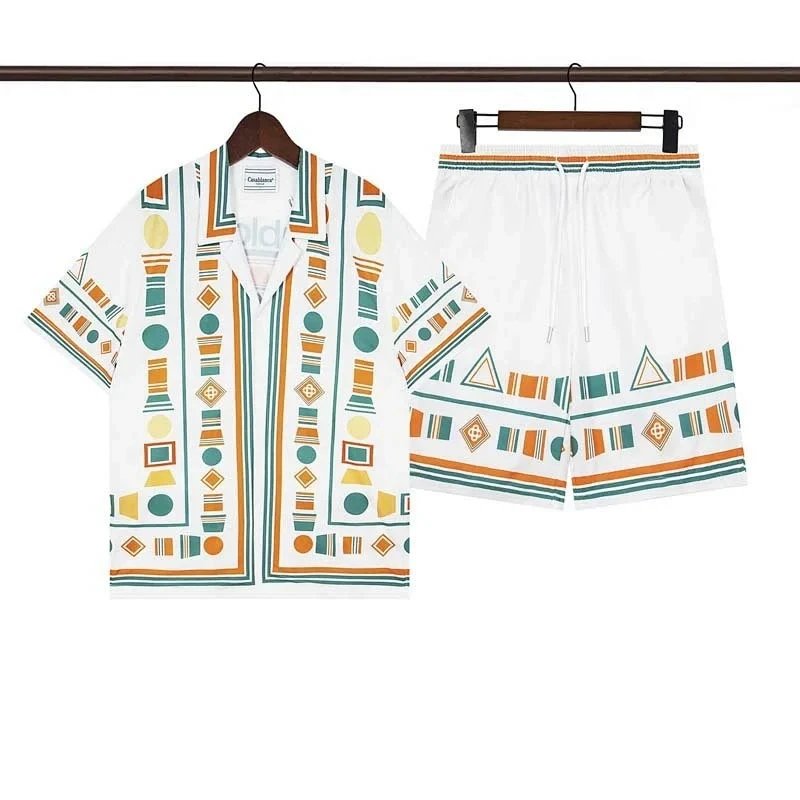 Candiland Striped Short Sleeve Shirt And Shorts Set Multicolor Resort