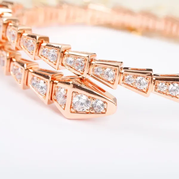 Bvlgari Serpenti Viper Diamond Bracelet Silver Jewelry - 5
