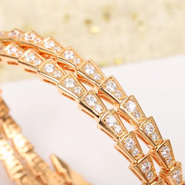 Bvlgari Serpenti Viper Diamond Bracelet Silver Jewelry - 11