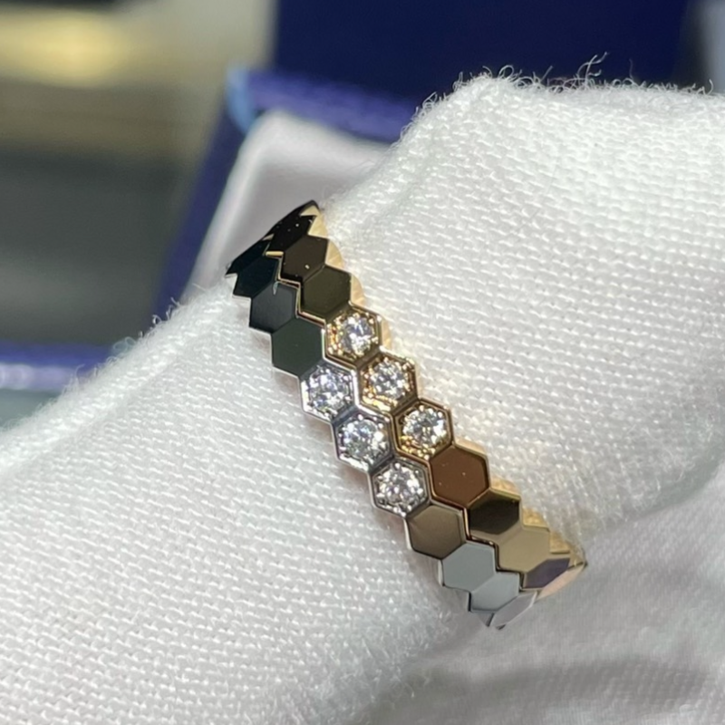 Hexagon Honeycomb Diamond Ring