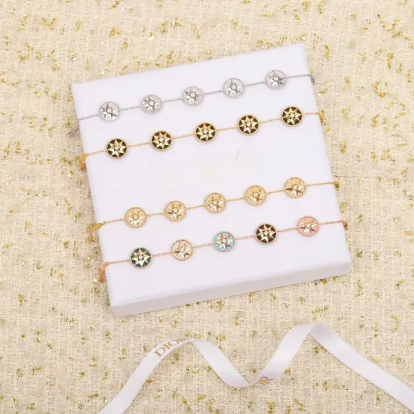 Dior Rose des Vents Five-Station Bracelet Silver with Diamonds Jewelry - 9