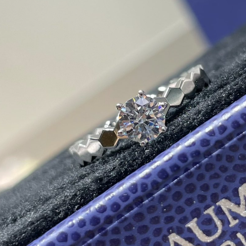Chaumet Bee My Love Hexagon Diamond Eternity Ring Gold Jewelry