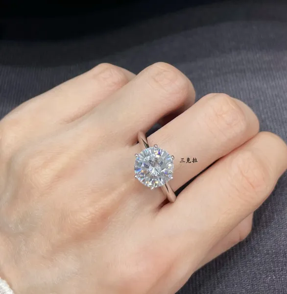 Design Solitaire Diamond Ring 1 Carat Silver Tone Ring Jewelry - 5