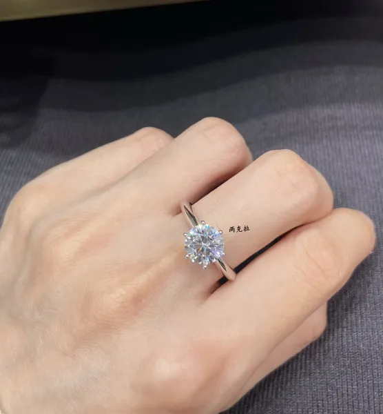 Design Solitaire Diamond Ring 1 Carat Silver Tone Ring Jewelry - 8