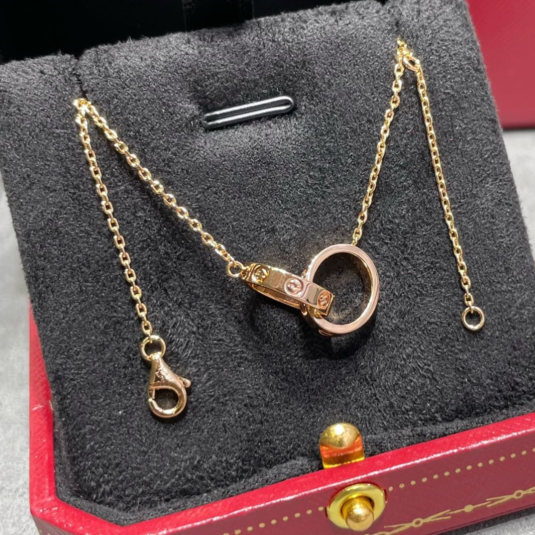 Cartier Love Pendant Necklace Rose Gold Jewelry
