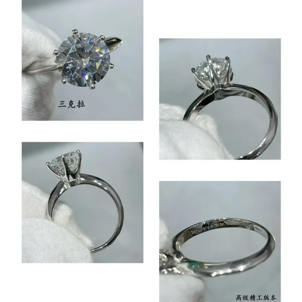 Design Solitaire Diamond Ring 1 Carat Silver Tone Ring Jewelry - 6
