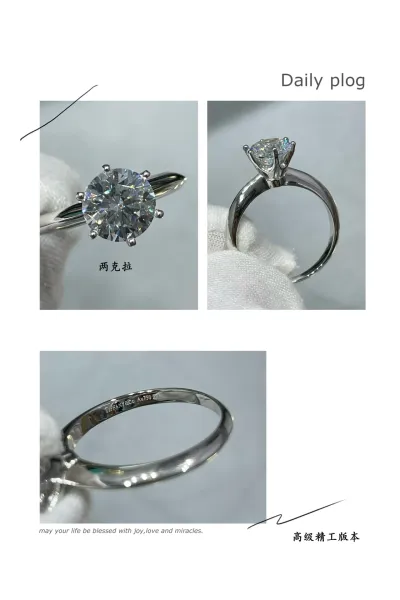 Design Solitaire Diamond Ring 1 Carat Silver Tone Ring Jewelry - 9