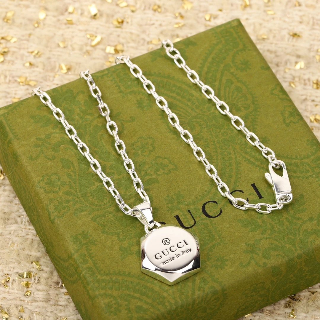 Gucci Logo Medallion Necklace