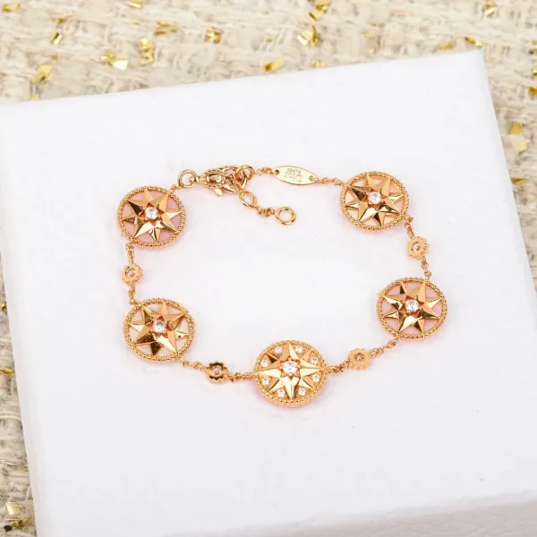 Dior Rose des Vents Five-Station Bracelet Silver with Diamonds Jewelry - 5