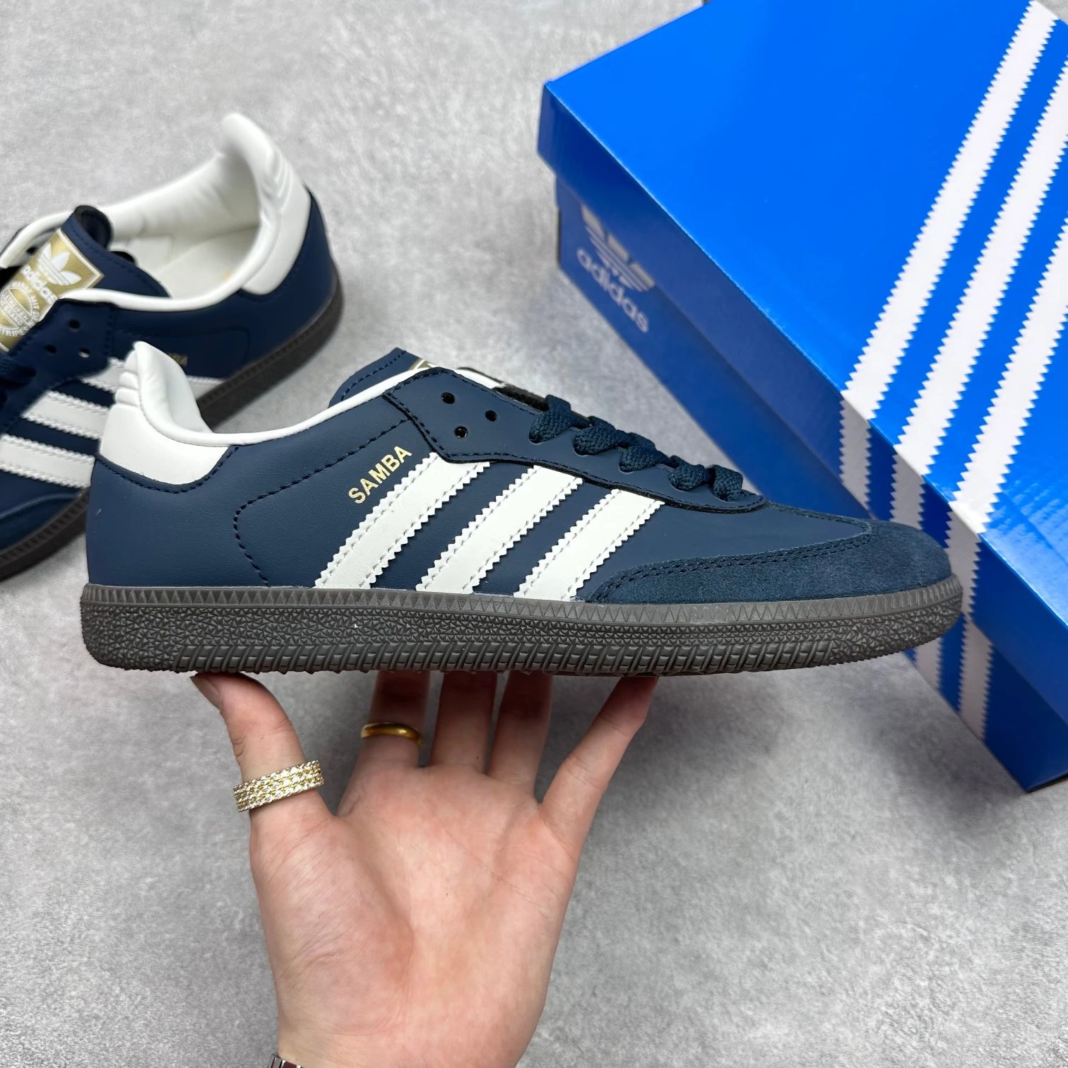 Adidas Samba OG Pink Navy Suede Sneakers - 12