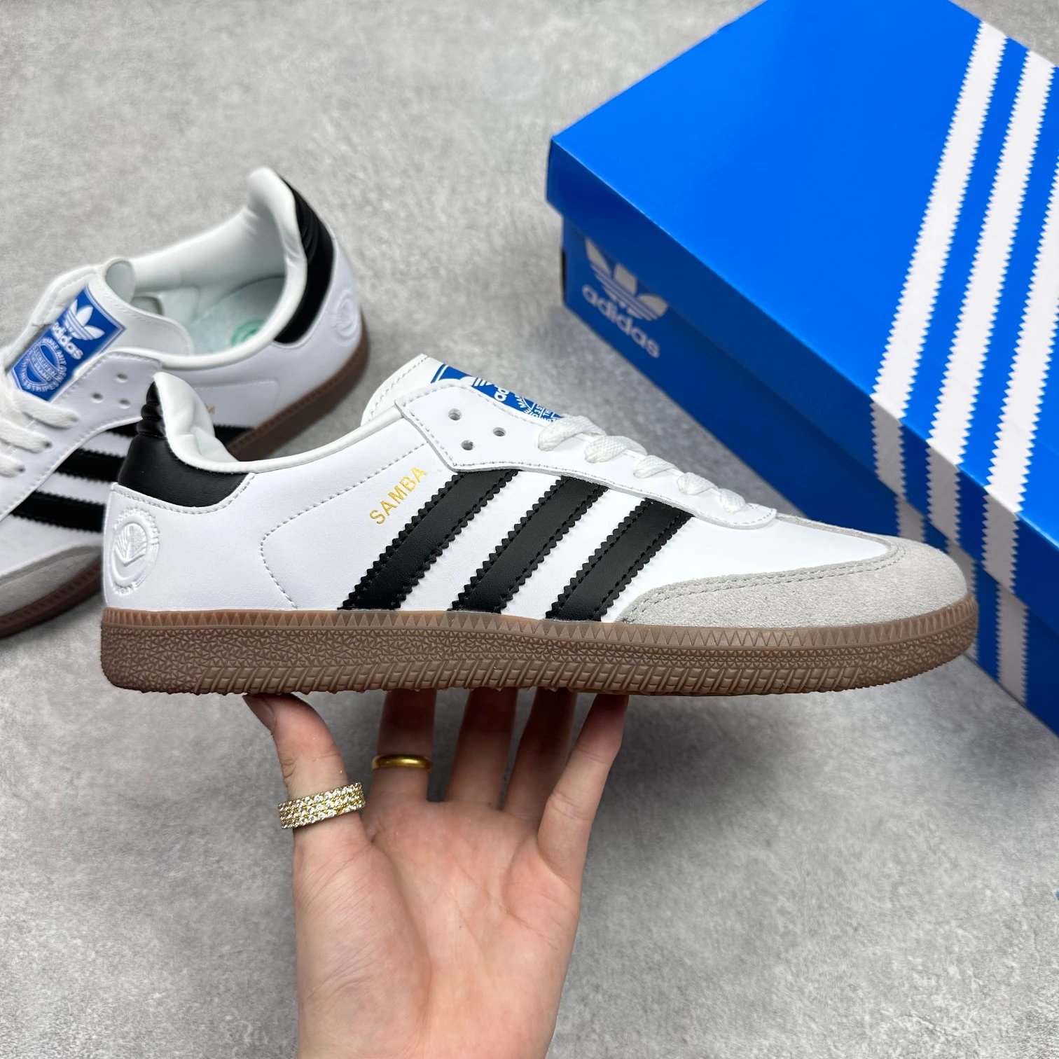 Adidas Samba OG Pink Navy Suede Sneakers - 8