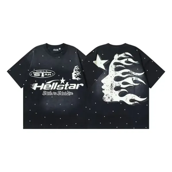 Hellstar Faith to Stability Black Graphic T-Shirt - 1